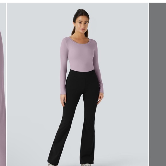 Halara Long Sleeve Backless Cut Out Tie Back Cropped Barre Ballet Dance top XS - Picture 5 of 6